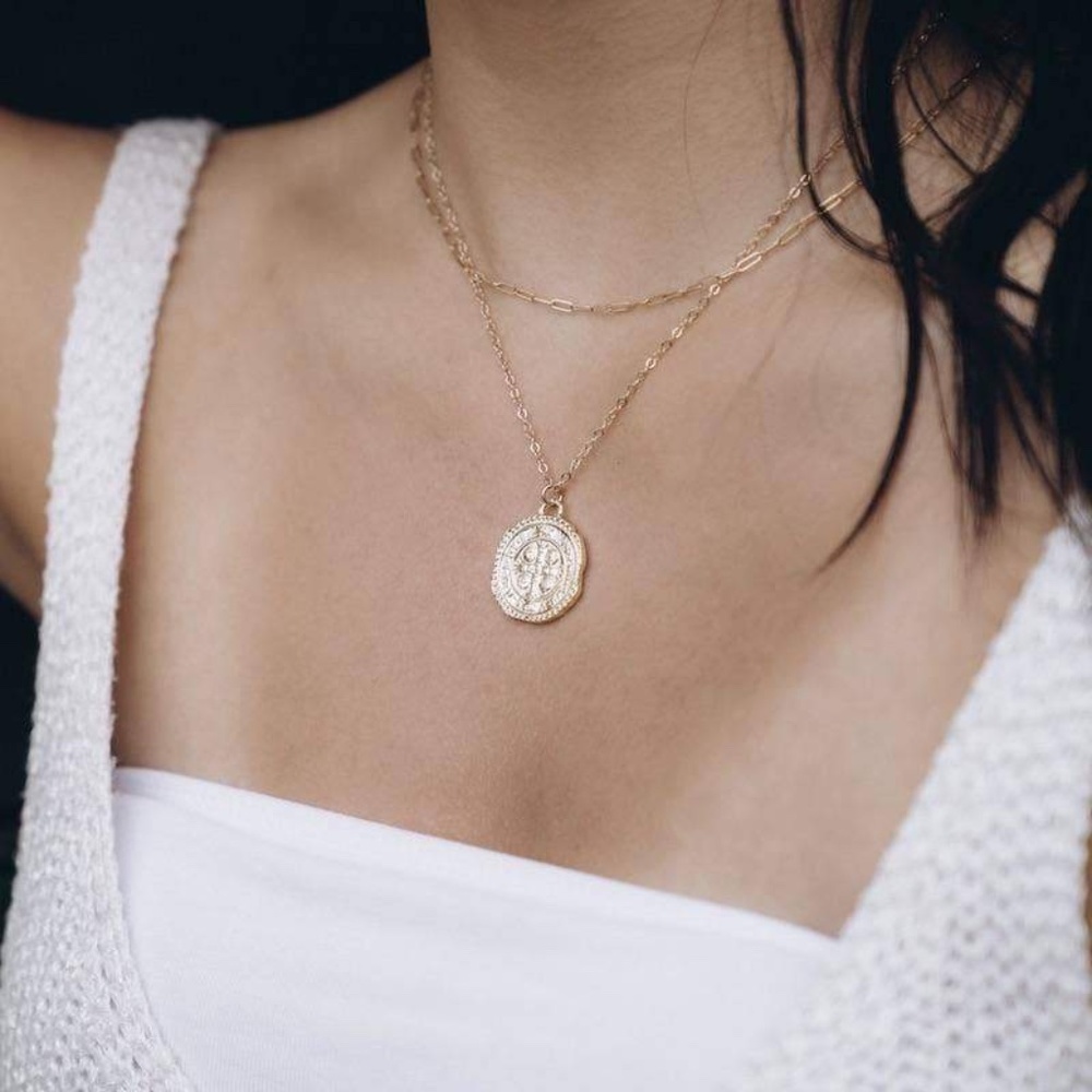 Ultra Dainty 14K Gold Paper Clip Chain Necklace - Picture 3 of 3